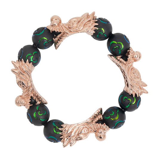 Scarab Bracelet with Four-Headed Mystical Dragons