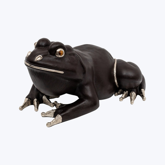 Brown Leather Frog Stool