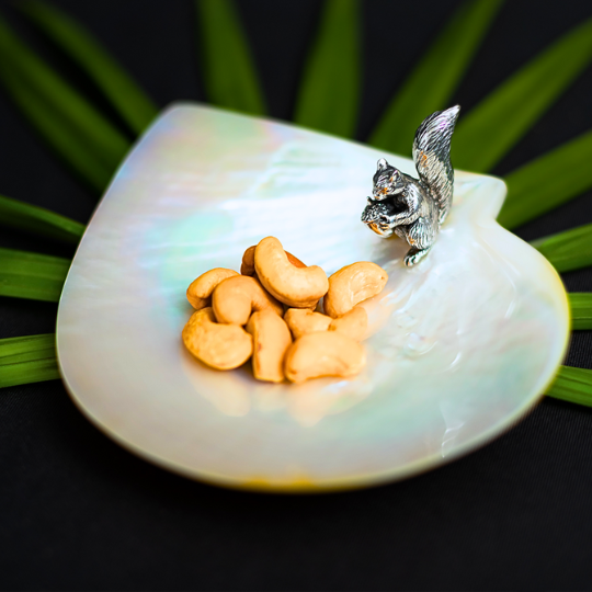 Mother of Pearl Plate with Squirrel