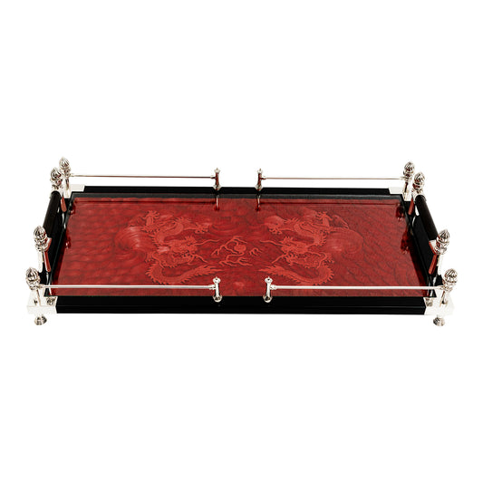 Red Lacquer Dragon Tray #S