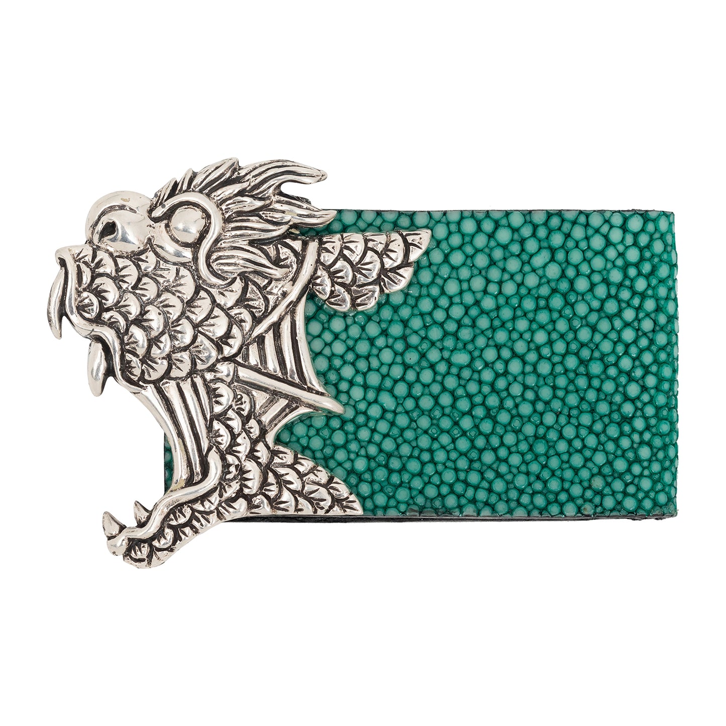 Galuchat Leather Money Clip with Dragon Fish