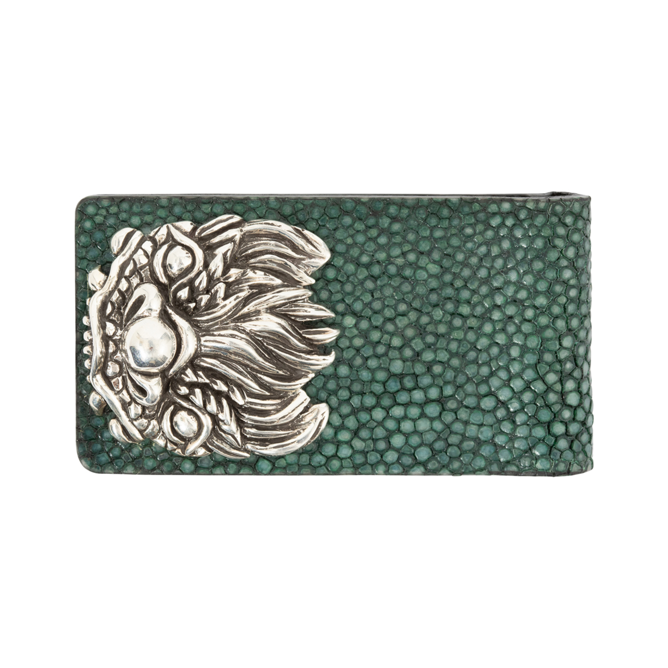 Galuchat Leather Money Clip with Dragon Fish