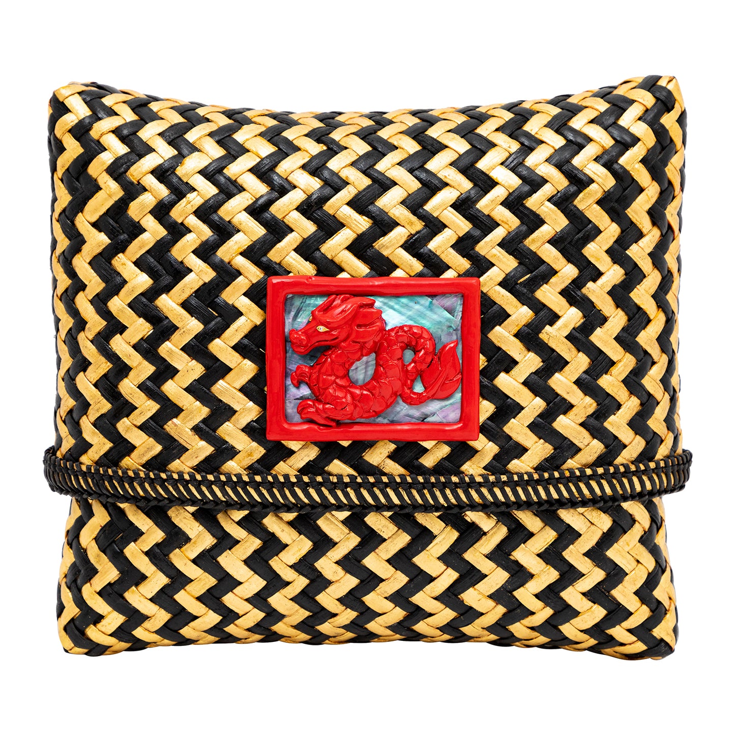 Tropical Woven Rattan Bags with Chinese Zodiac - Dragon