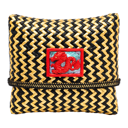 Tropical Woven Rattan Bags with Chinese Zodiac - Dragon