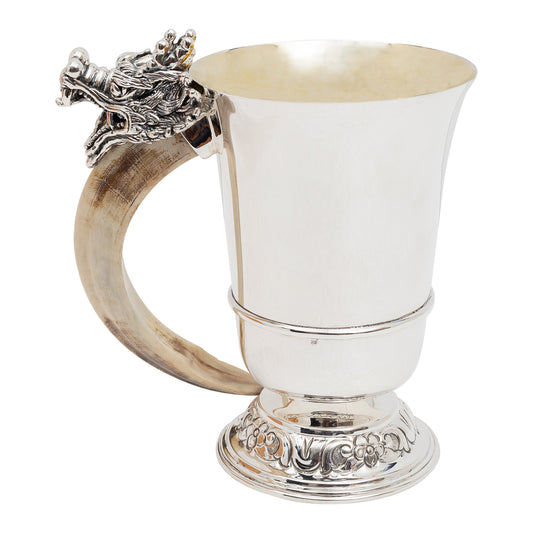 Silver Beer Mug with Dragon