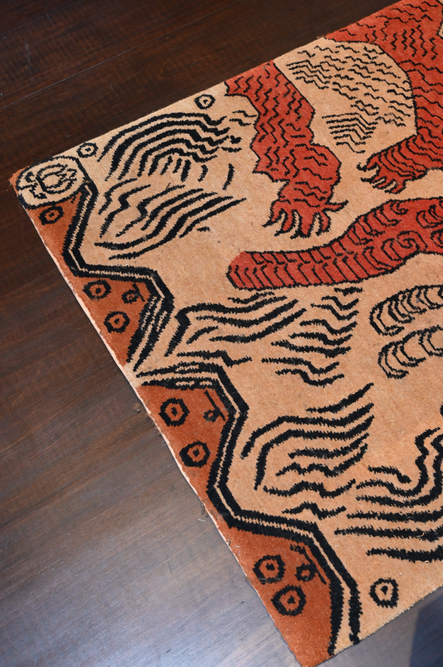Abstract Tiger Pattern Carpet