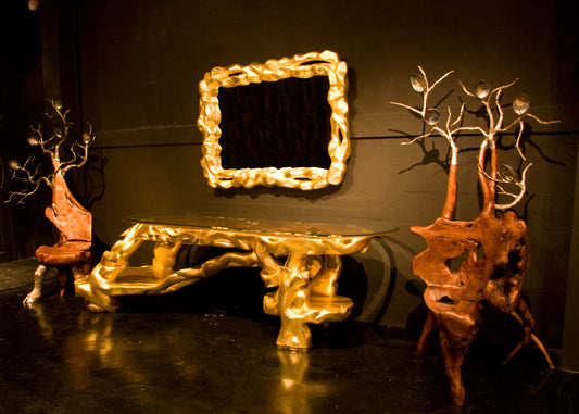 Mirror with Gold leaf Frame