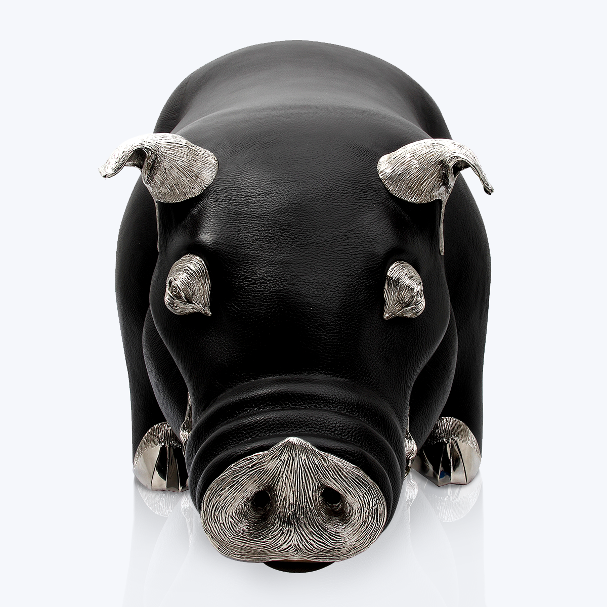 Brown Leather Pig Stool