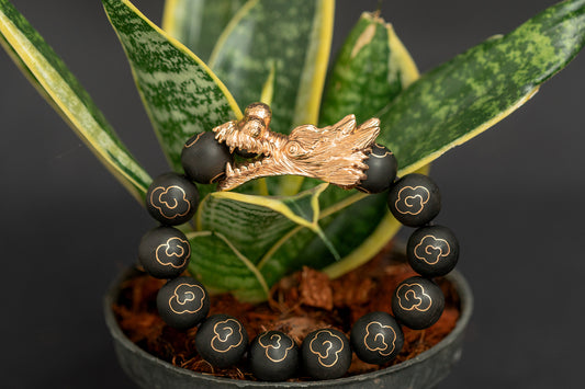 Dragon Bracelet with Gold Inlaid Beads