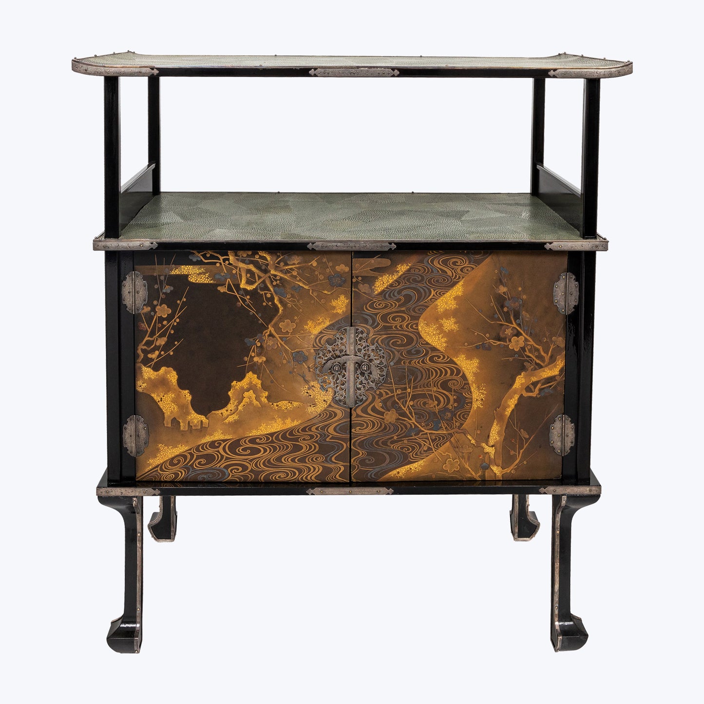 Japanese Lacquer Cabinet with Galuchat