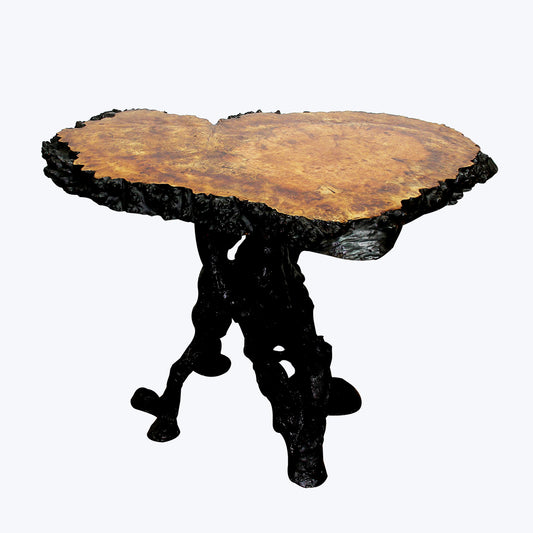 Japanese Burl Wood Table #L
