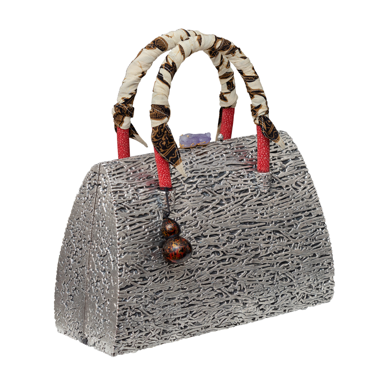 Fern Handbag with Jade, Galuchat Leather and Lacquer Gourd