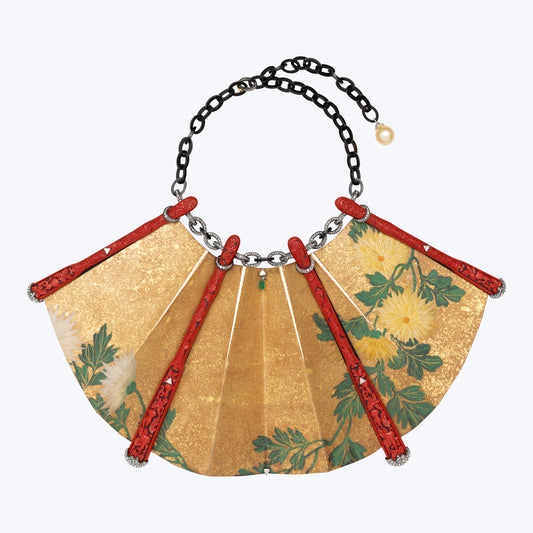 Antique Japanese Fan Necklace