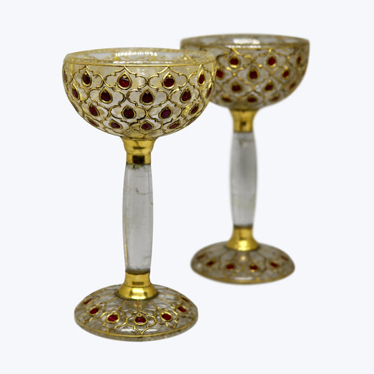 Goblet Set with Natural Burmese Cabochon Rubies