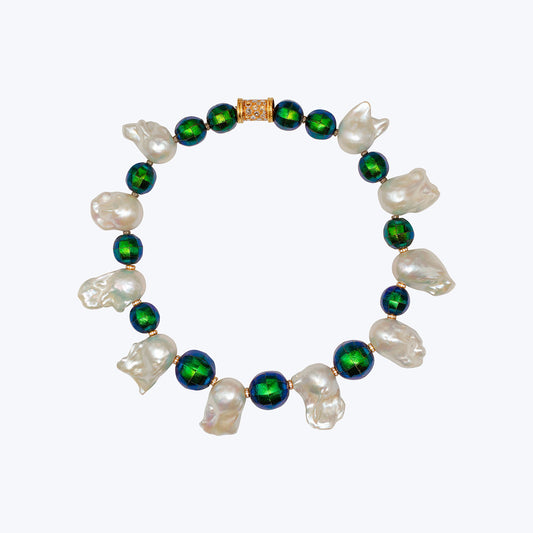 Pearl Necklace with Scarab Bead