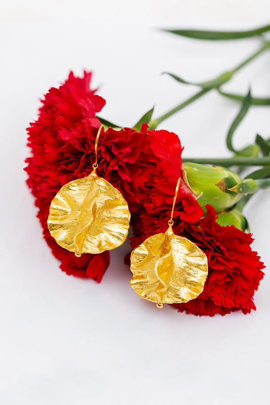 Hop Fruit Earrings with Gold Leaf