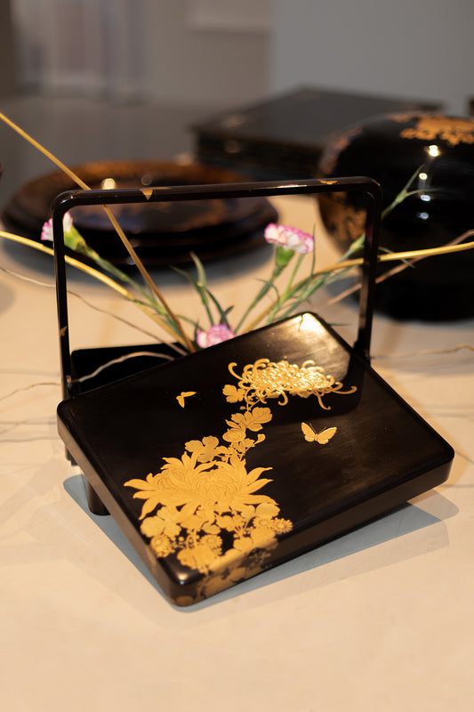 Maki-e Lacquered Japanese Tea Caddy