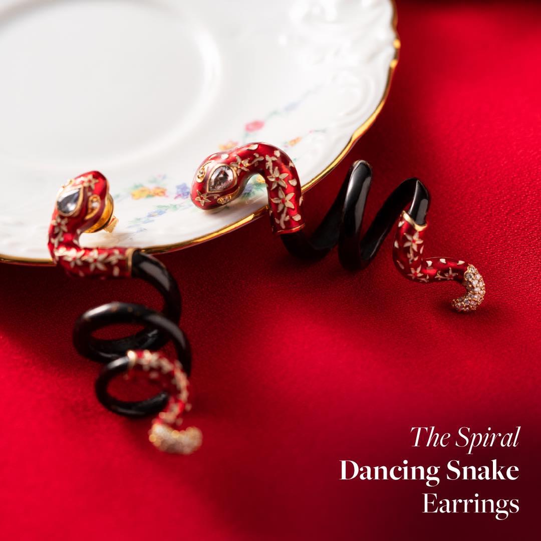 The Spiral Dancing Snake Earrings