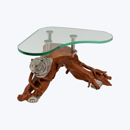 Brown Boxwood Bear Side Table