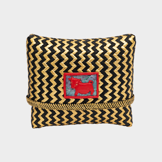 Tropical Woven Rattan Bags with Chinese Zodiac - Cow
