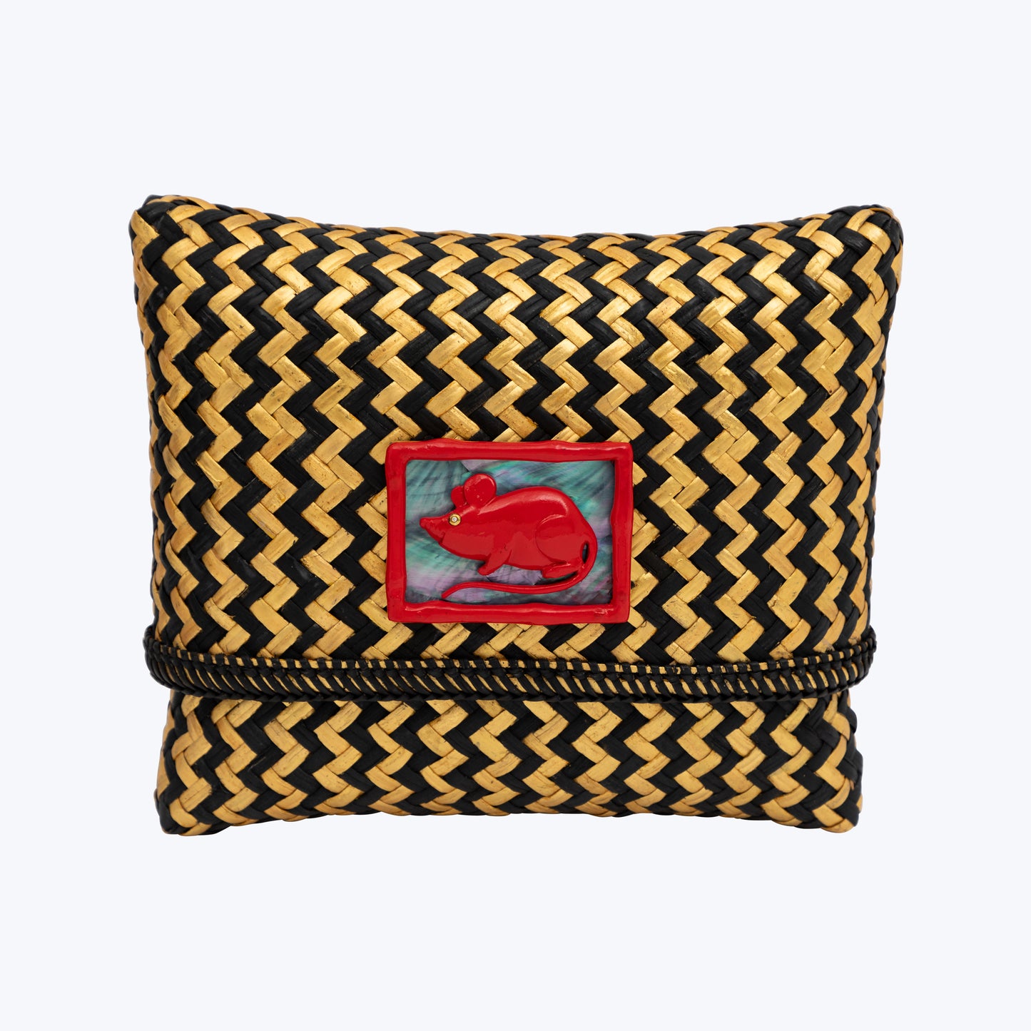 Tropical Woven Rattan Bags with Chinese Zodiac - Rat