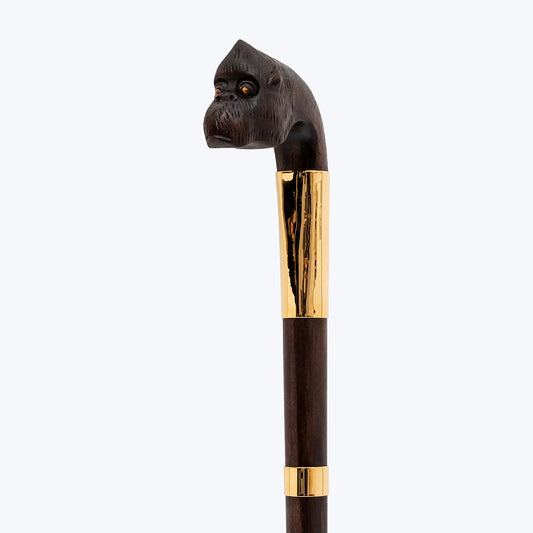 Carved Wooden Playful Monkey Cane