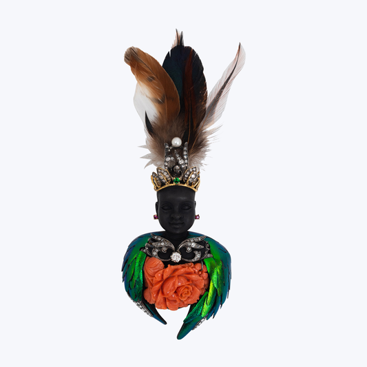 Feathered and Crowned Catarina Mouro Brooch