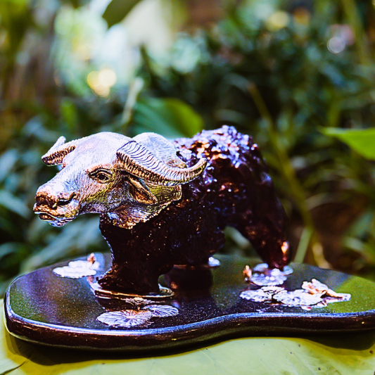 Grazing Water Buffalo Sculpture